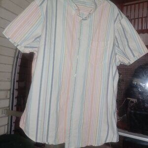 Aeropostale Men's Button-Up Shirt XL Pastel Stripes